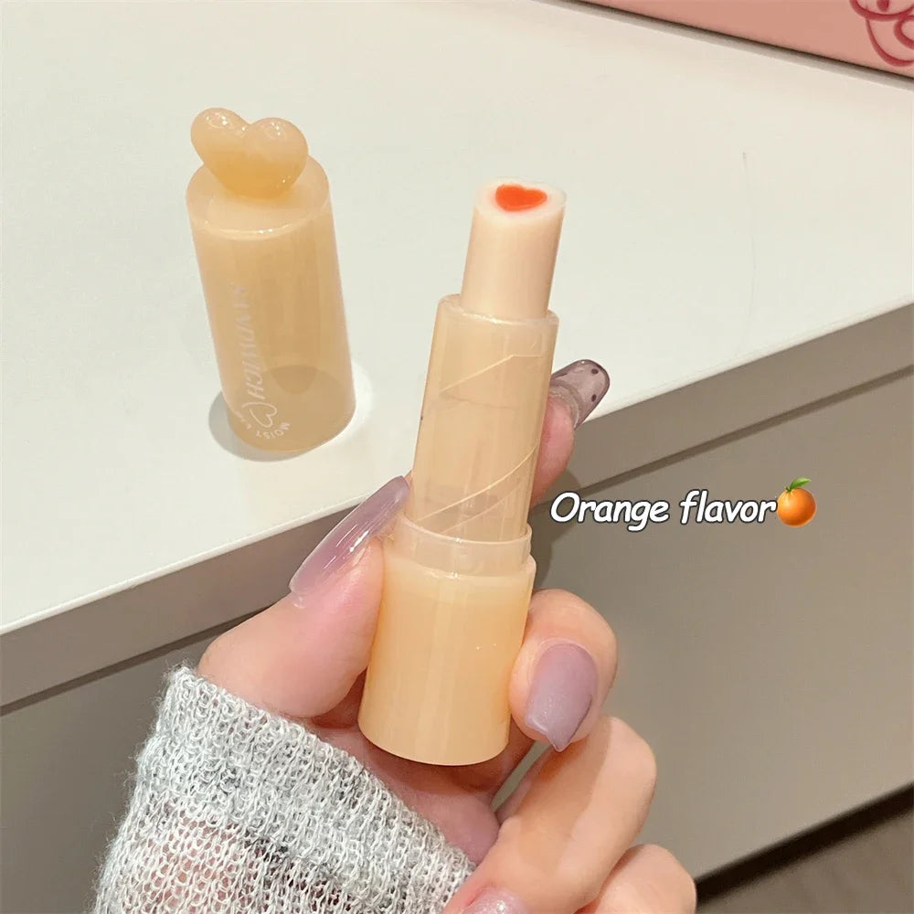 Moisturizing Jelly Sandwich Lipstick Makeup Peach Color Lip Balm Crystal Temperature Change Lipstick Clear Lip Gloss Lips Care
