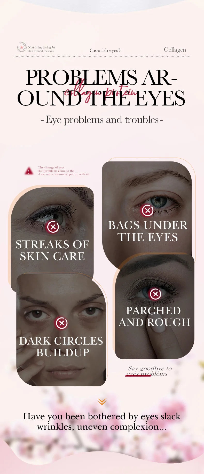 SADOER Sakura Eye Cream Anti Dark Circles Removal Eyes Bags Firming Moisturizing Eye Creams Beauty Eyes Skin Care