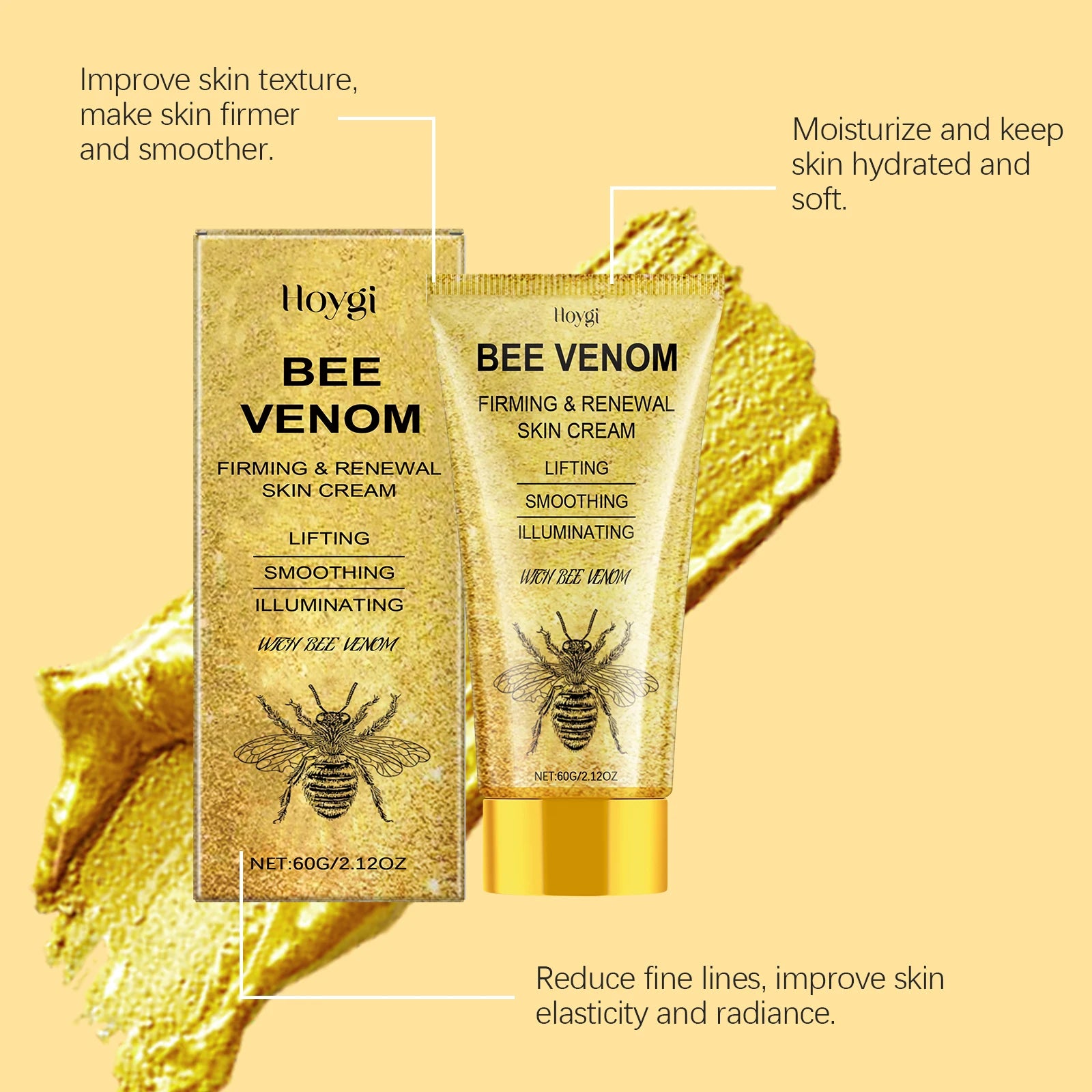 Bee Venom Face Cream Fade Fine Lines Improve Sagging Skin Firming Increase Elasticity Tightening Lifting Nourishing Facial Care