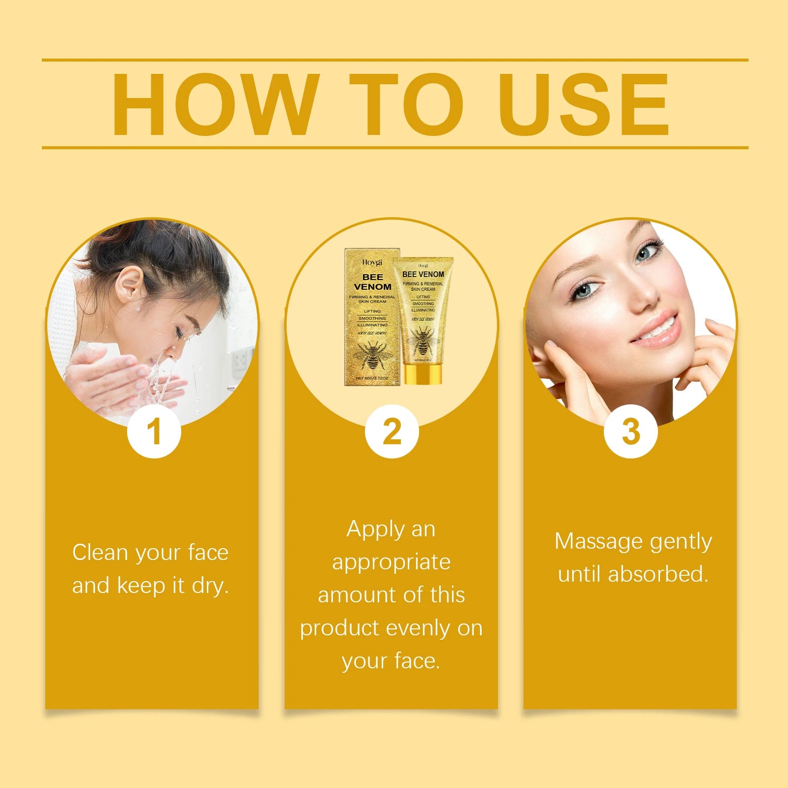 Bee Venom Face Cream Fade Fine Lines Improve Sagging Skin Firming Increase Elasticity Tightening Lifting Nourishing Facial Care