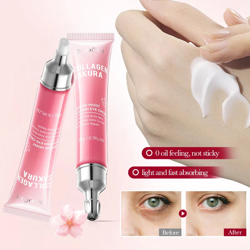 SADOER Sakura Eye Cream Anti Dark Circles Removal Eyes Bags Firming Moisturizing Eye Creams Beauty Eyes Skin Care