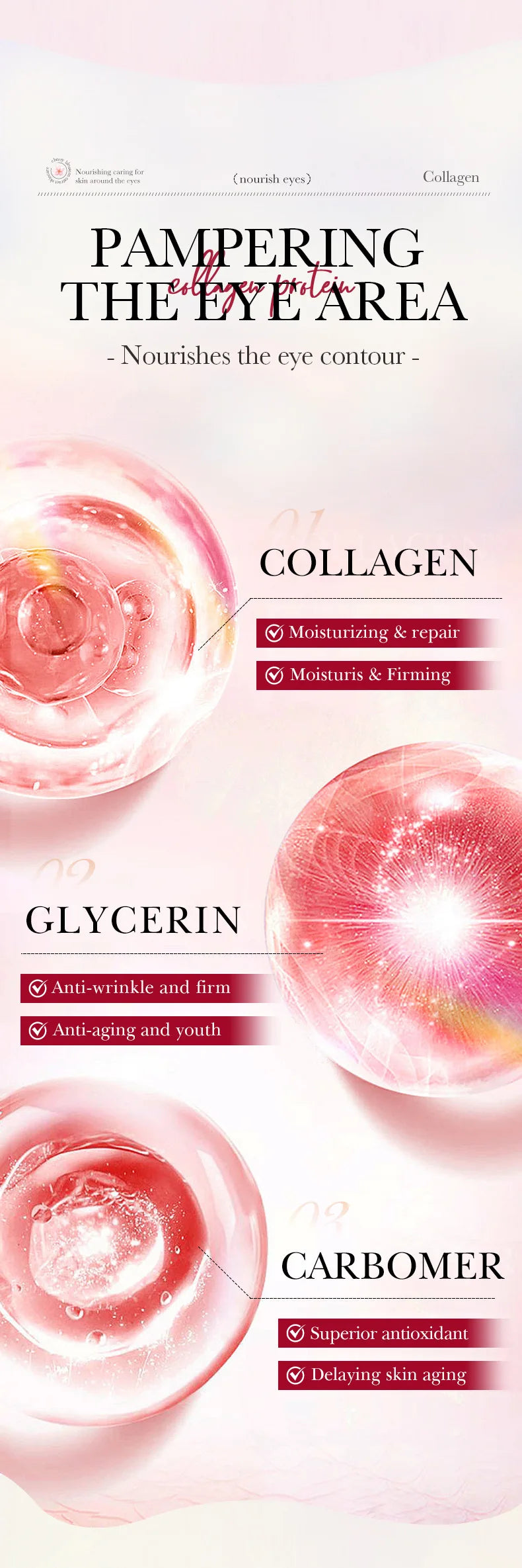 SADOER Sakura Eye Cream Anti Dark Circles Removal Eyes Bags Firming Moisturizing Eye Creams Beauty Eyes Skin Care